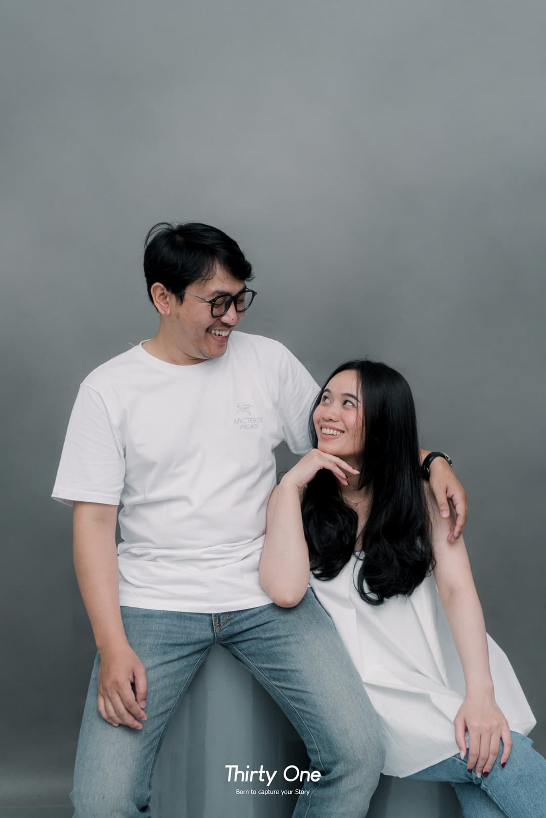 Monochrome aesthetic couple portrait